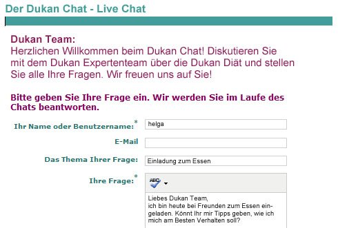 Der Dukan Live-Chat